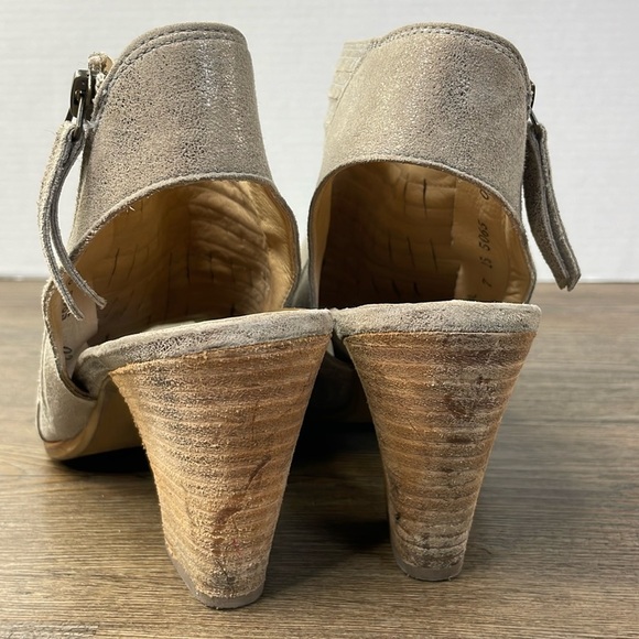 PAUL GREEN Women’s 'Cayenne' Leather Metallic Smoke Peep Toe Bootie Heel, size 7 - Picture 5 of 11